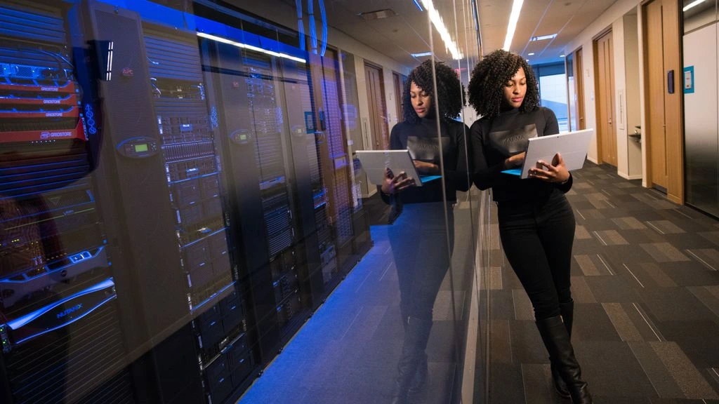 Server room corridor at the TechProgramming benchmark lab